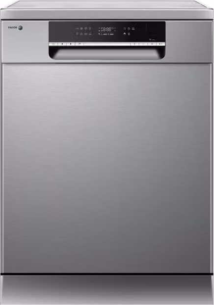 Lavavajillas Fagor 4LVF-635ADX de 14 servicios en acero inoxidable con 8 programas y apertura automática de puerta, Ancho: 60 cm