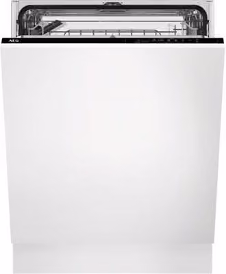 Lavavajillas totalmente integrable AEG FSB32610Z de 13 servicios en color blanco y plata, Ancho: 45 cm