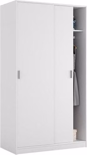 Armario de puertas correderas Max de Duehome en blanco mate, An/P/Al: 100 x 50 x 200 cm