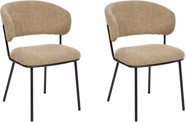 Lote de 2 sillones Alba de la marca Atmosphera en tela beige con patas negras, An/P/Al: 58 x 54 x 79 cm