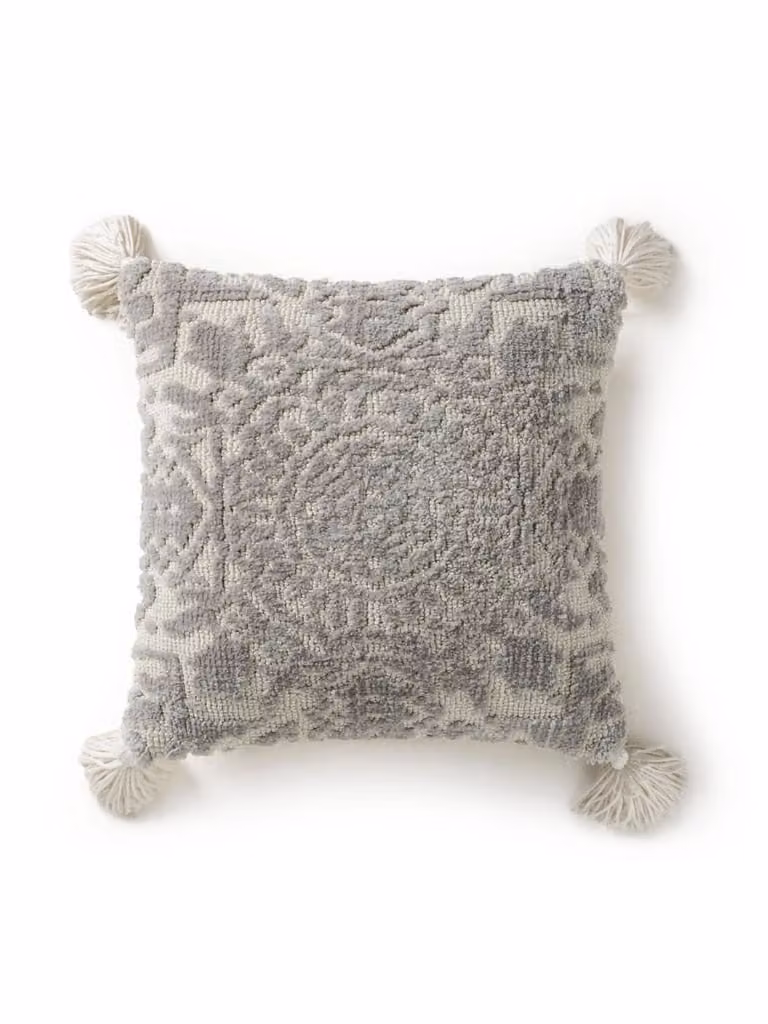 Funda de almohada cuadrada Benuta en color gris, An/An/Al: 45 x 45 x 1 cm