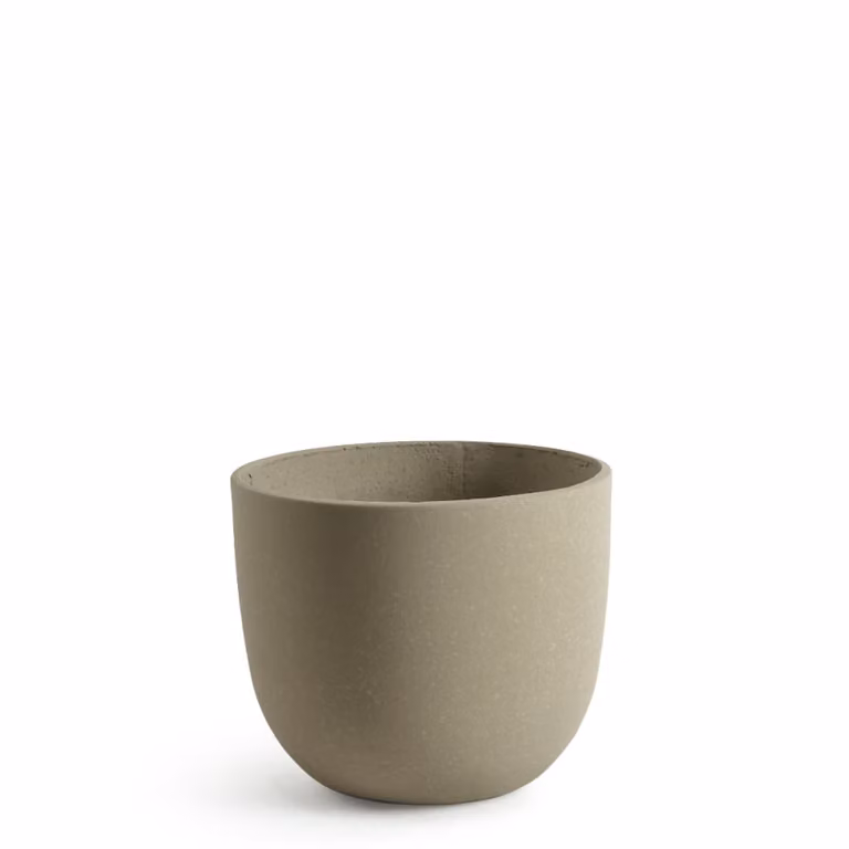 Macetero decorativo redondo de cemento Sia Deco color beige Altura: 36 cm, Diámetro: 30 cm