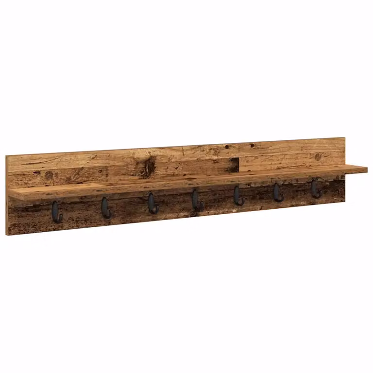 Perchero de pared vidaXL de madera recuperada en color marrón mate para pasillo