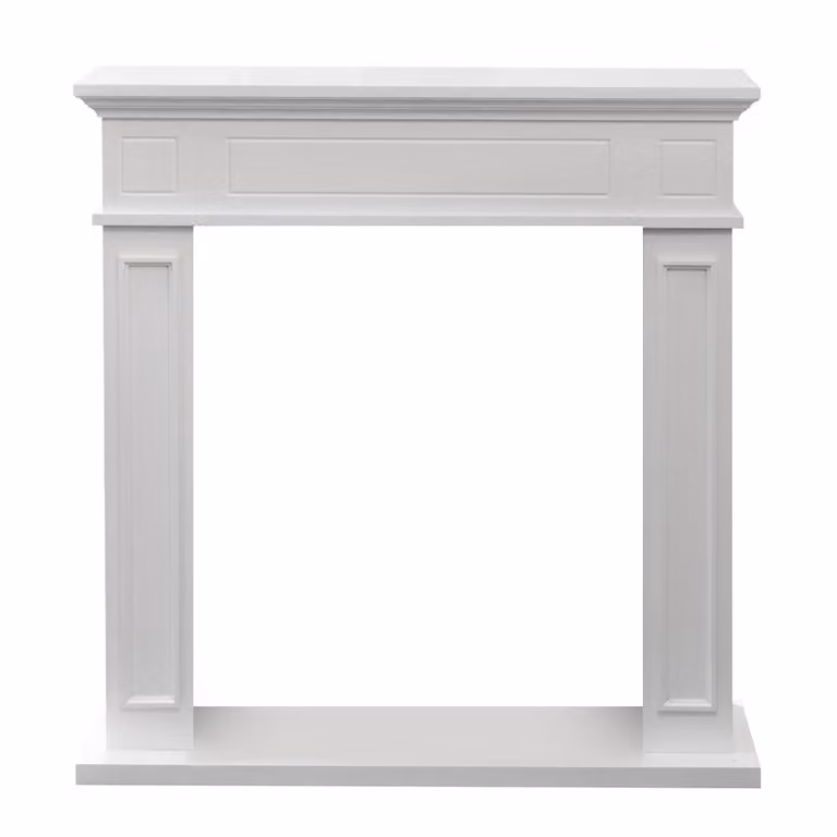 Marco de chimenea Divina Fire en madera blanca An/Al/P: 89,5 x 90,5 x 28 cm