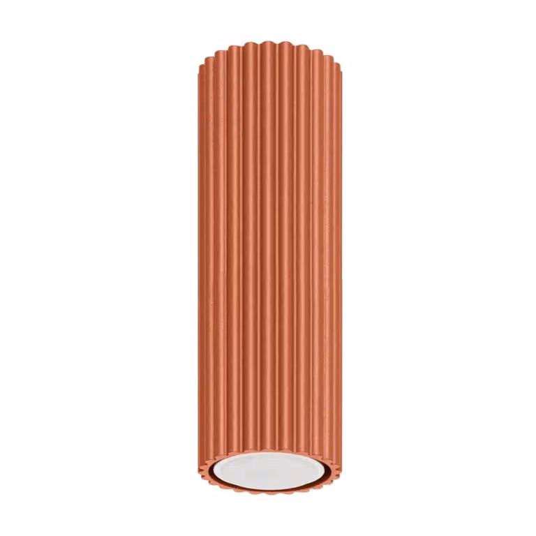 Lámpara de techo moderna Sollux Lighting en aluminio color ocre y rojo, Altura: 7 cm