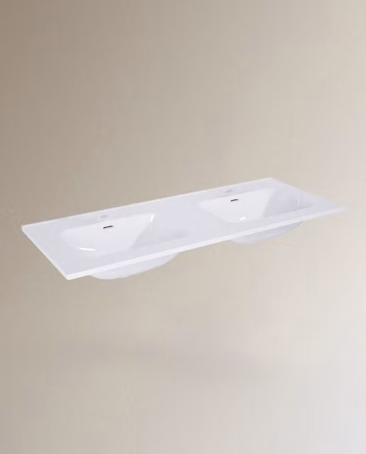 Lavabo de porcelana rectangular Cosmo blanco para encastrar An/P/Al: 120 x 120 x 120 cm