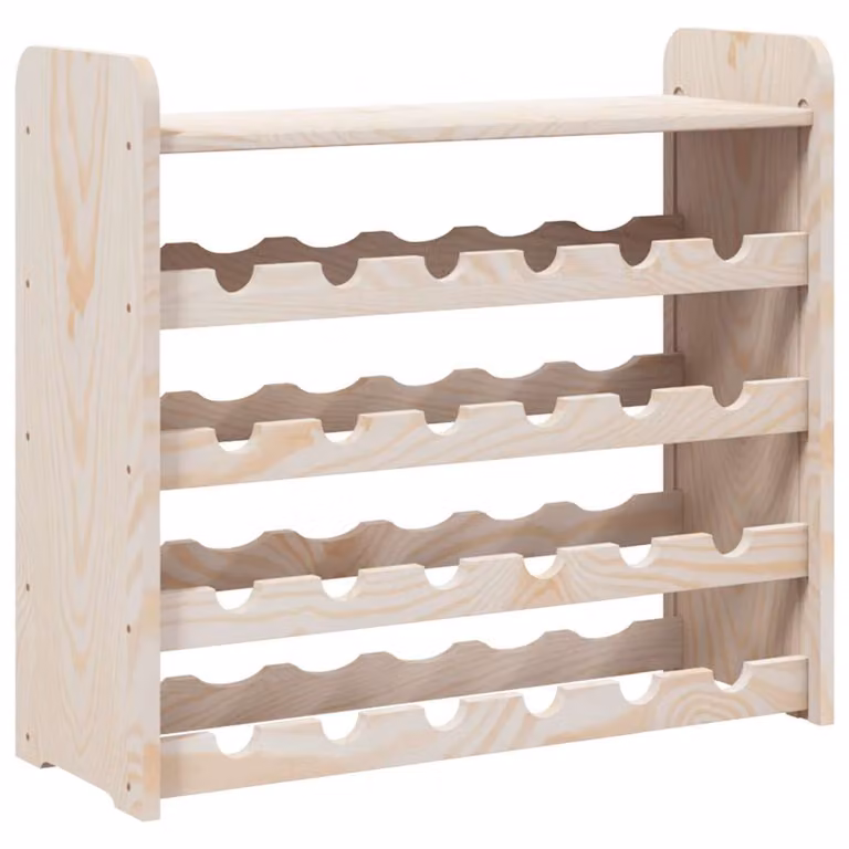 Botellero vidaXL de madera de pino maciza con tablero superior en color marrón y beige, An/P/Al: 67,5 x 25 x 60 cm