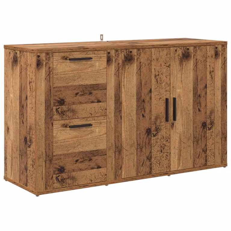 Aparador moderno vidaXL de madera vieja y metal en color marrón An/P/Al: 100 x 33 x 59.5 cm