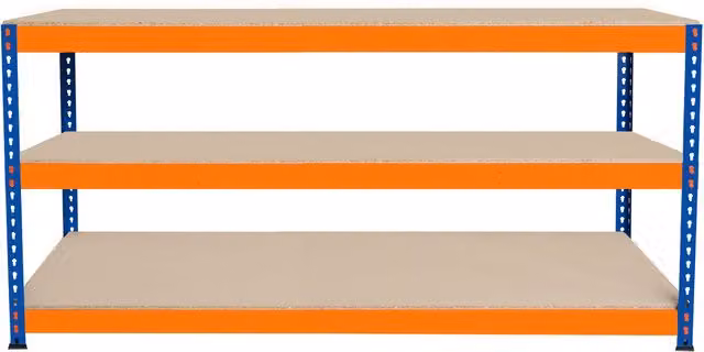 Banco de trabajo MONSTERSHOP en azul y naranja, An/P/Al: 180 x 60 x 90 cm