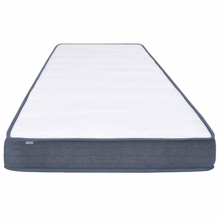 Colchón de cama box spring vidaXL de firmeza media H3 con muelles ensacados en color blanco y gris, An/P/Al: 160 x 200 x 20 cm