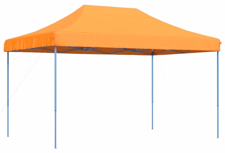 Carpa de fiesta Syfax naranja y blanca de poliéster y acero An/P/Al: 440 x 292 x 315 cm