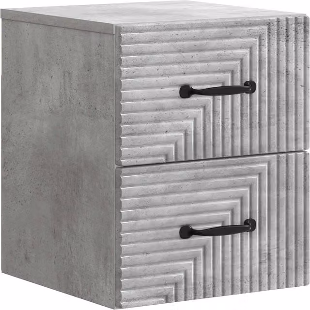 Mesita de noche de pared SYFAX en color gris con acabado mate y diseño geométrico moderno An/P/Al: 33 x 40 x 33 cm