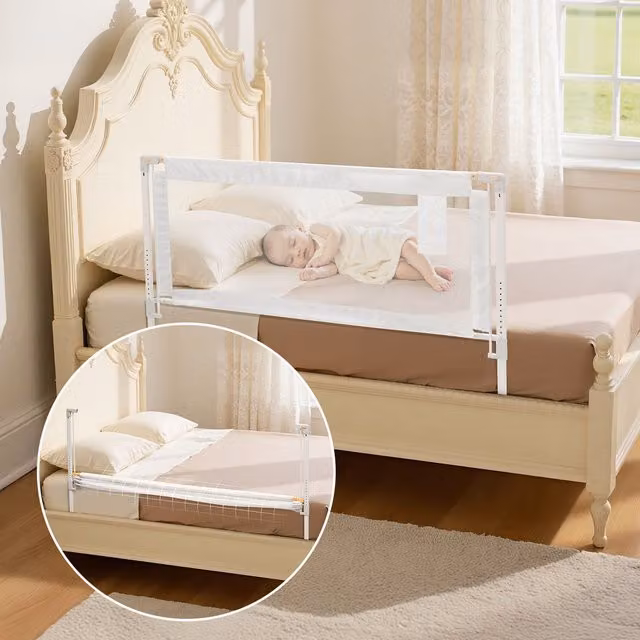 Barandilla de protección para cama infantil VEVOR con tubo de hierro y tela Oxford, ajustable y plegable, An/P/Al: 150 x 62 x 89 cm