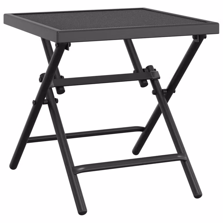 Mesa de jardín plegable Syfax de acero en gris antracita, An/P/Al: 38 x 38 x 38 cm