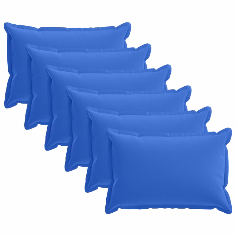 Pack de 6 fundas de almohada vidaXL HOUTEN en azul, de poliéster, An/P: 50 x 80 cm