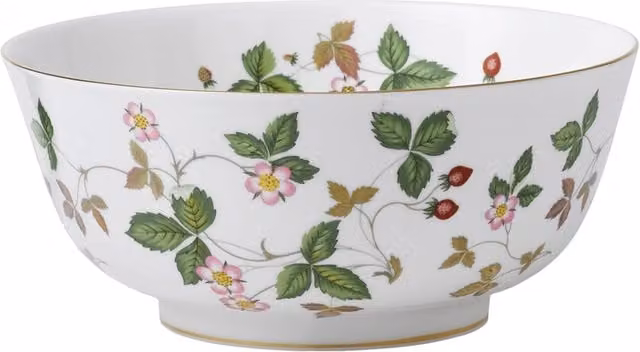 Ensaladera Wild Strawberry de Wedgwood en bone china multicolor con detalles en blanco y dorado