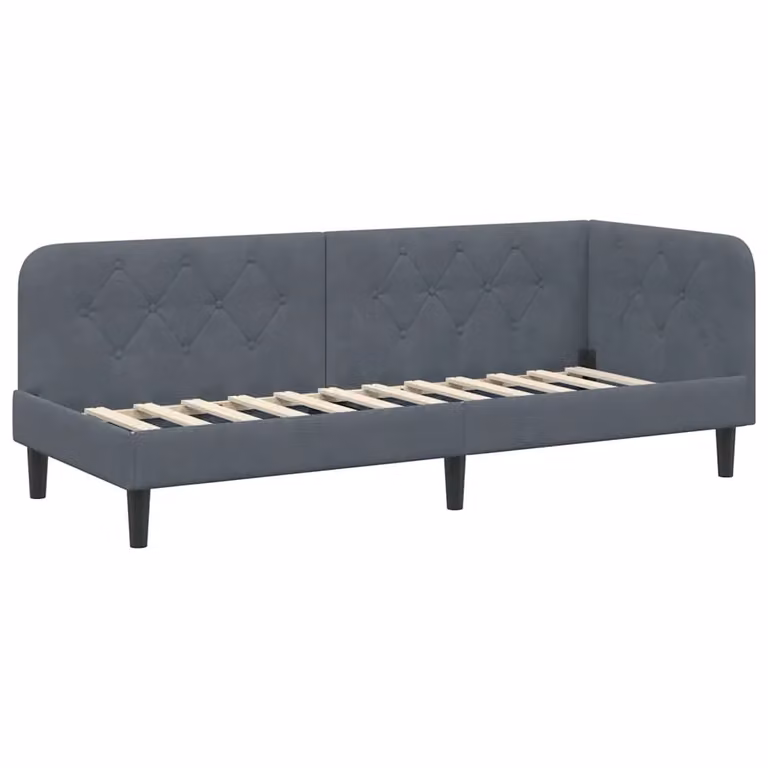 Estructura de cama tapizada vidaXL en gris con diseño minimalista de 80 x 200 cm