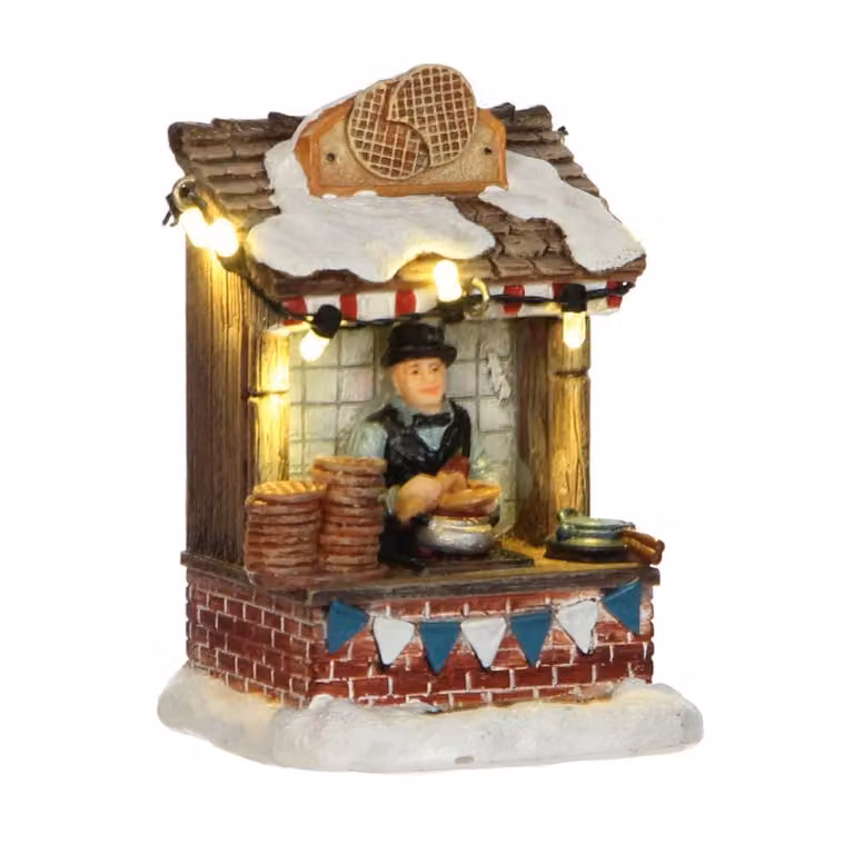 Pueblo navideño LuVille Originals multicolor de cerámica y plástico, Al 10 cm x An 7 cm x P 6 cm