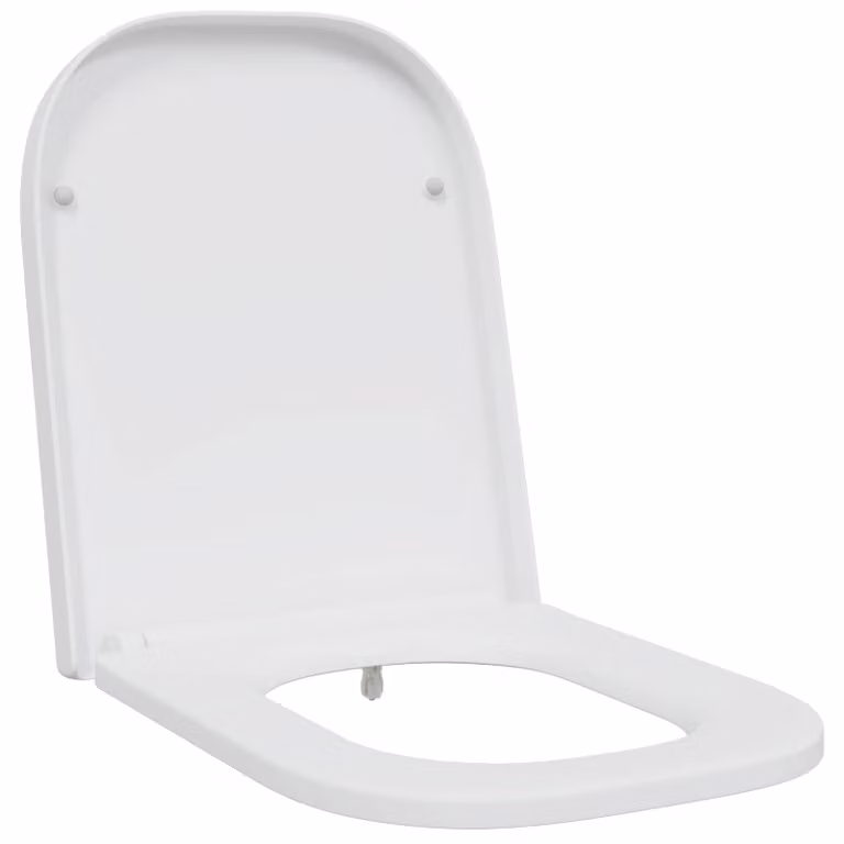 Asiento de WC ovalado vidaXL en color blanco de plástico con An/P/Al: 47,5 x 35 x 3,6 cm