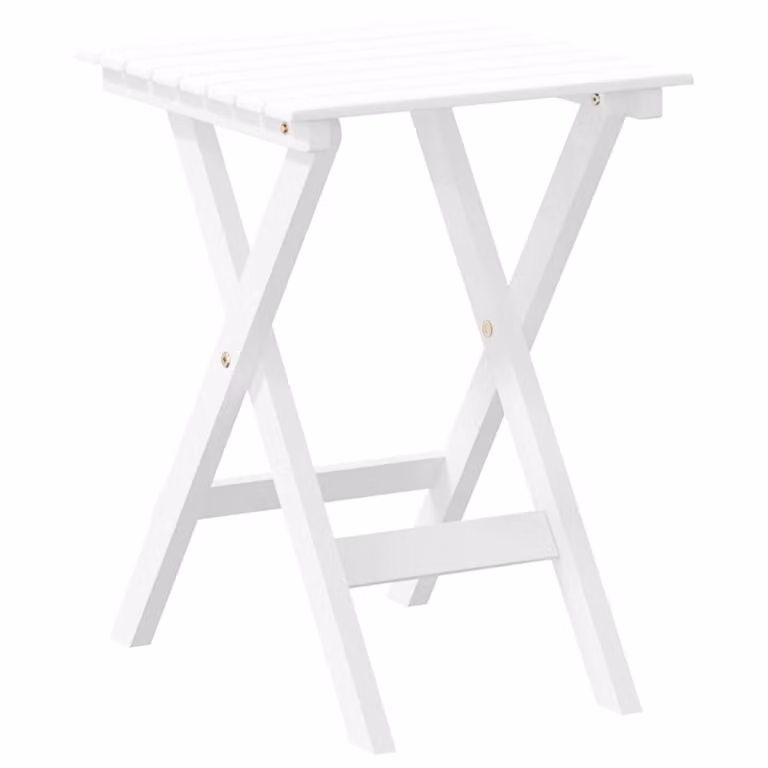Mesa auxiliar plegable Syfax de madera de álamo lacada en blanco, An/P/Al: 46 x 35 x 25 cm
