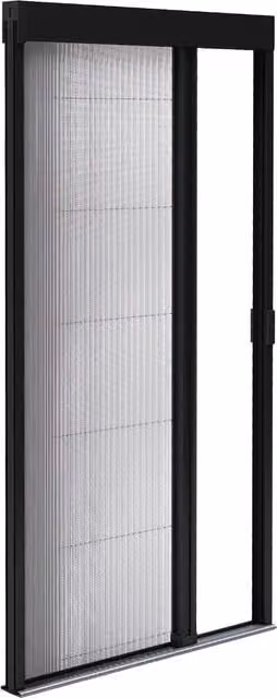 Mosquitera de aluminio retráctil para puerta con apertura lateral de Avosdim en color negro, An: 120 cm, Al: 240 cm