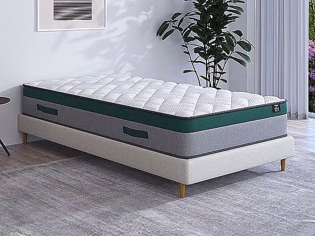 Colchón de muelles ensacados VENTE-UNIQUE Prestige blanco con tratamiento antibacterial, An/P: 90 x 190 cm, Altura: 22 cm