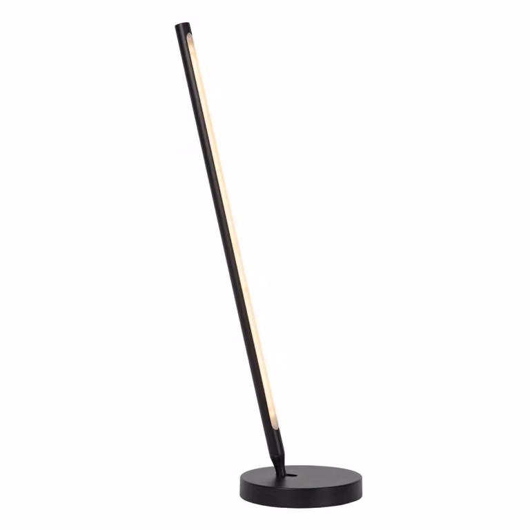 Lámpara de mesa LED Lucide en aluminio negro con regulación táctica y luz cálida ajustable