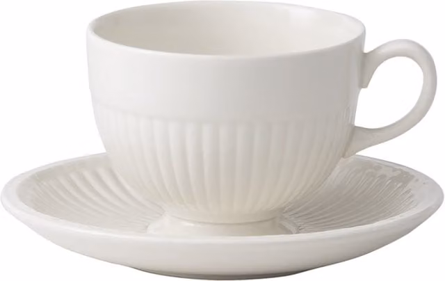 Taza de té con plato Edme de Wedgwood en color blanco de gres para adultos