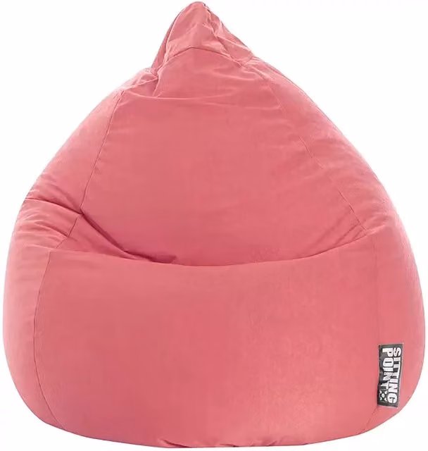 Puf saco Beanbag Easy Sitting Point Rosa XL con funda extraíble de microfibra, An/P/Al: 70 x 70 x 110 cm