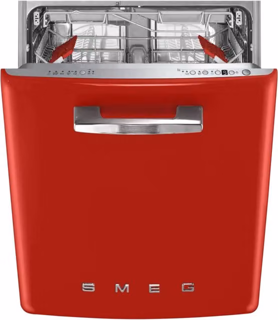 Lavavajillas integrable Smeg de 13 servicios, color rojo, 60 cm - STFABRD3
