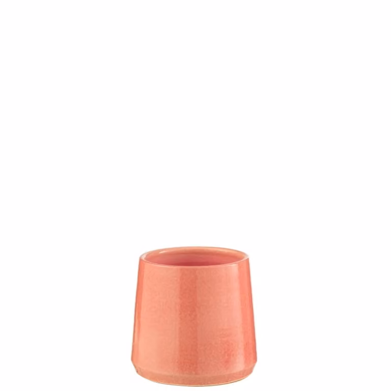Macetero redondo de cerámica J-line color rosa para mesa An/P/Al: 18 x 18 x 17 cm