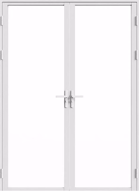 Puerta de aluminio y vidrio templado reversible Loxton en color blanco, An: 73 cm, Al: 204 cm