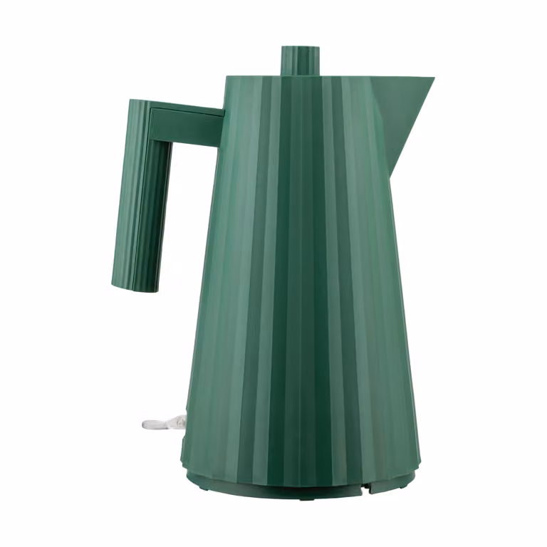 Hervidor de agua Alessi Plissé de 1,7 l en color verde y material plástico
