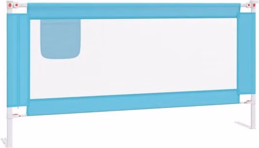 Barandilla de seguridad extensible para cama infantil vidaXL en azul de textil y metal, An: 180 cm, Al: 25 cm