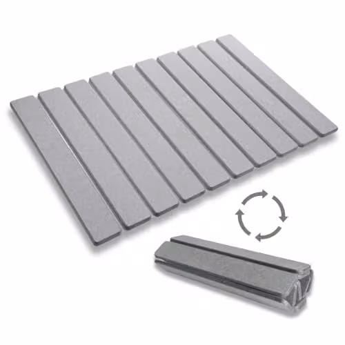 Alfombra de baño Mafi Home de piedra diatomita flexible, color gris, antideslizante y de secado rápido, An/P: 60 x 39 cm