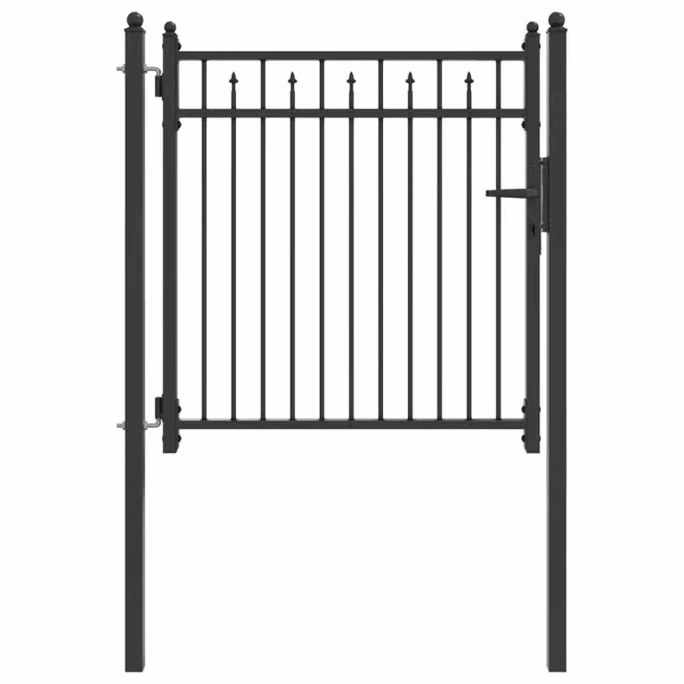 Puerta de cerca vidaXL BAARLO de metal negro con cerradura, An/Al: 100 x 100 cm