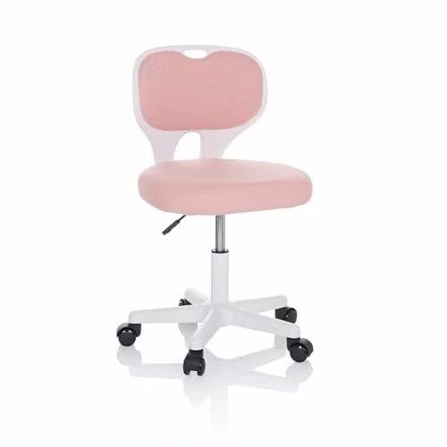 Silla de escritorio infantil hjh OFFICE KIDDY Top W giratoria de tela, color rosa