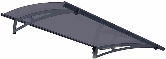 Marquesina para puerta Aquila de Palram, color antracita con techo gris, An/P/Al: 150,5 x 91,5 x 17,5 cm