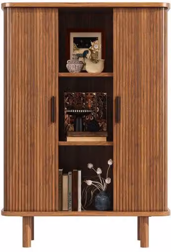 Armario de cocina Merax de estilo minimalista en madera MDF color marrón con 2 puertas y estantes internos An/P/Al: 110 x 47 x 160 cm