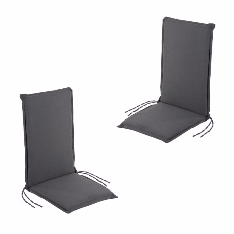 Pack de 2 cojines rectangulares para sillón de jardín reclinable Edenjardin en color gris de poliéster