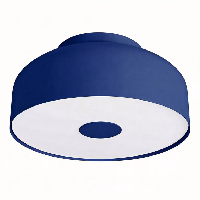Plafón de techo ultramar Sollux Lighting en acero y PVC azul, Altura: 15 cm