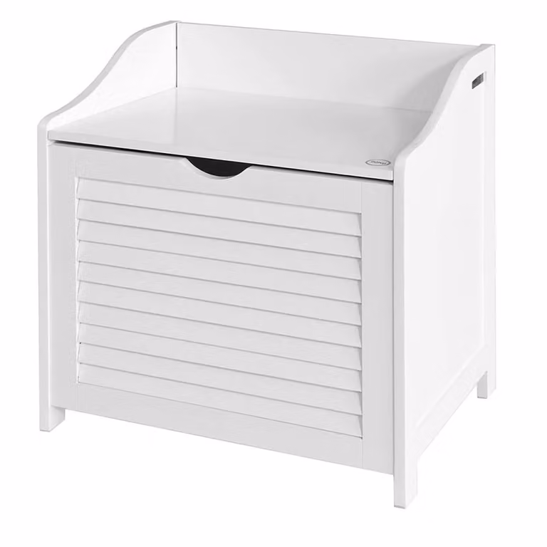 Cesto para ropa sucia de madera SoBuy en color blanco