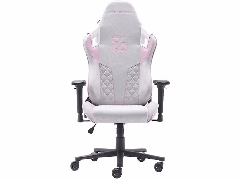Silla gaming Newskill Takamikura V2 en rosa y blanco con tela transpirable, reposabrazos 4D, cojines lumbar y cervical y reclinación de 180º para adultos