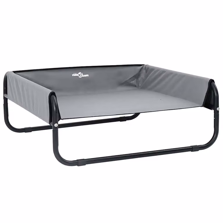 Cama para perro vidaXL de metal en color gris con diseño moderno y resistente a la intemperie, An/P/Al: 70 x 70 x 28,5 cm