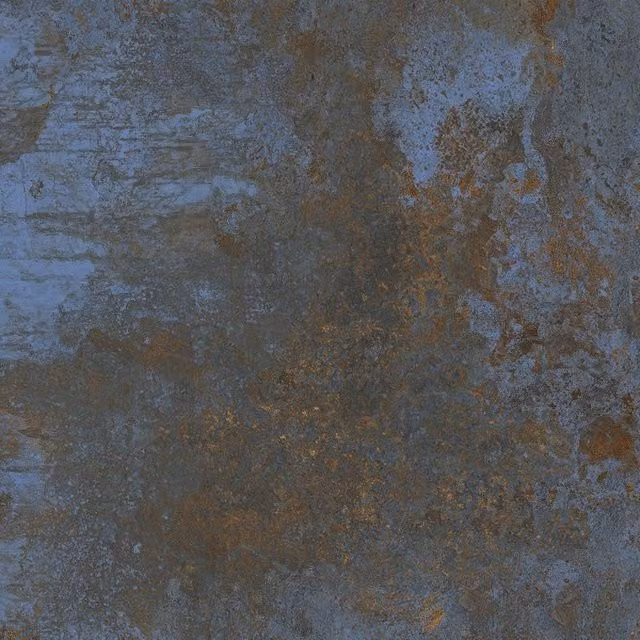 Gres porcelánico SO-TILES efecto metal oxidado azul 80x80 cm