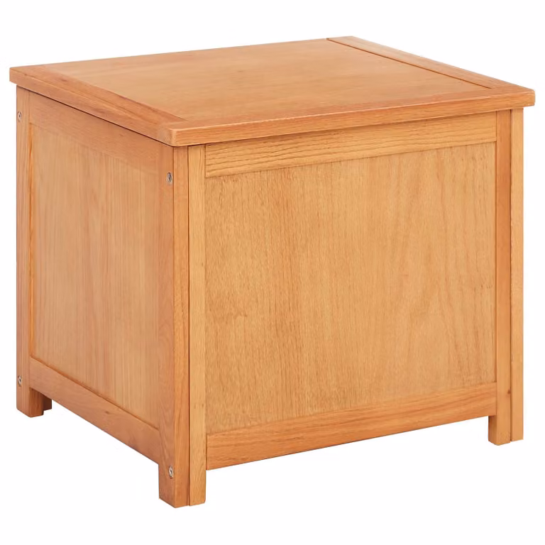 Caja de almacenamiento de madera de roble sólido vidaXL color marrón estilo rústico An/P/Al: 50 x 45 x 45 cm
