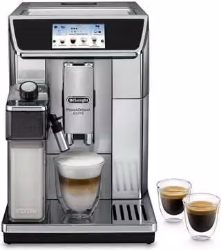 Cafetera superautomática De'Longhi ECAM650.75 con pantalla táctil, 1450W, color plata y gris