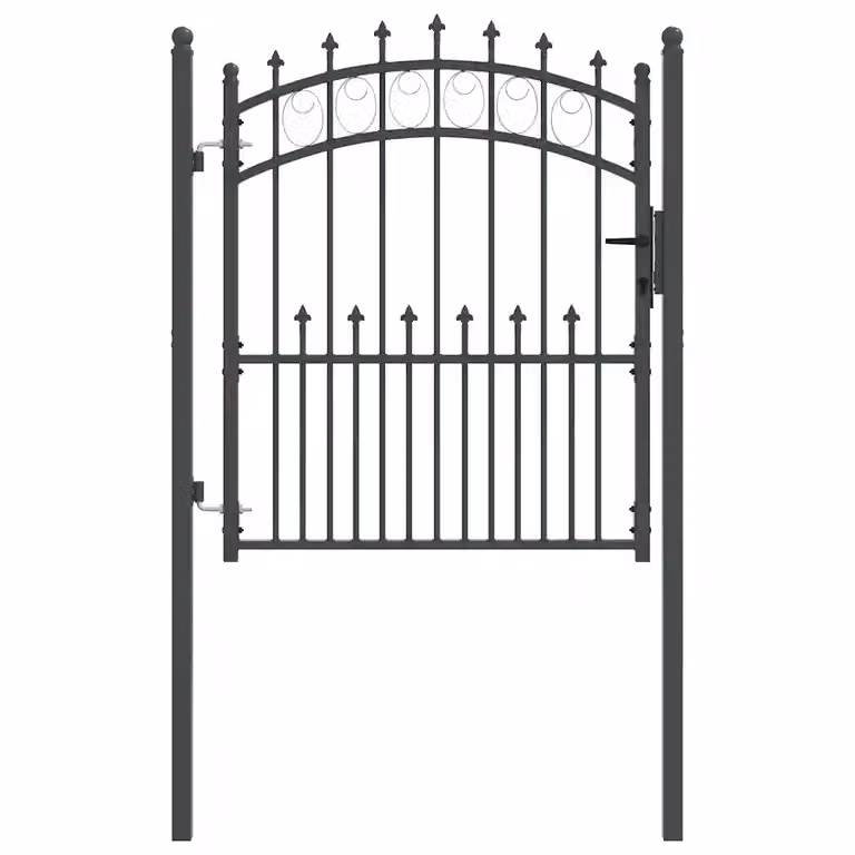 Puerta de cerca con picos EMMEN vidaXL de acero color gris antracita An/Al: 104 x 109,5 cm