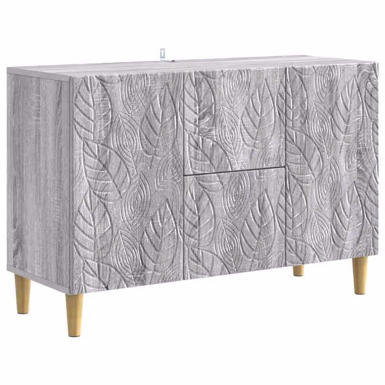 Aparador moderno vidaXL en color gris y acabado sonoma de madera de ingeniería para salón o comedor An/P/Al: 89 x 34,5 x 60 cm