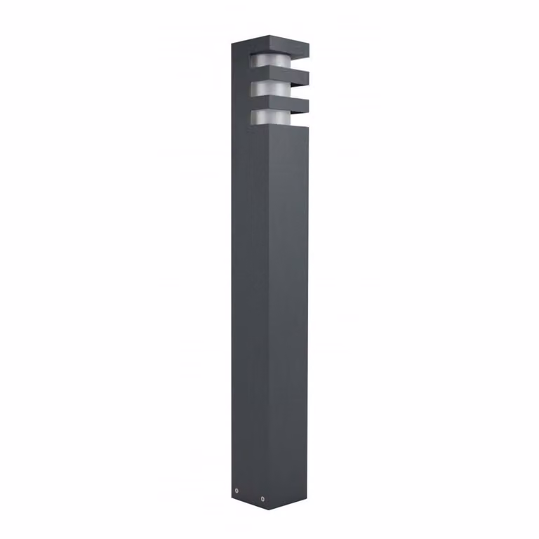 Poste de jardín SU-MA RADO RADO 1 DG en gris oscuro con casquillo E27 y protección IP54, Altura: 75 cm